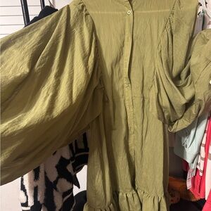 Olive Green Long Sleeve Dress
